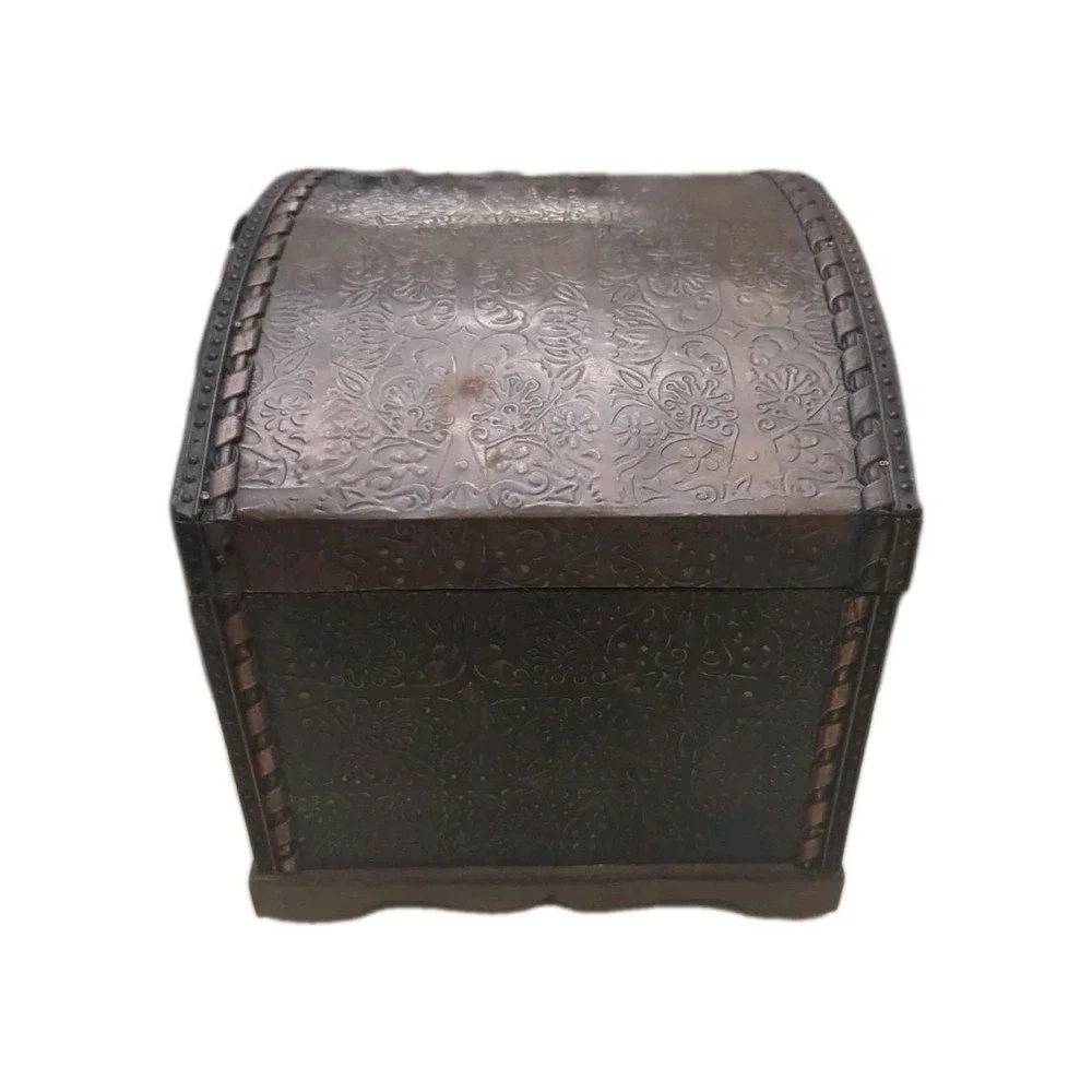 Vintage Brown Cooper‎ Or BrassCovered Layered Chest With Some Scuffs Unbranded